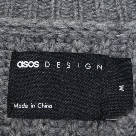 ASOS Grey Knit Sweater M Chunky Ribbed Minimalist Cozy Normcore Soft Grunge - Picture 8 of 9